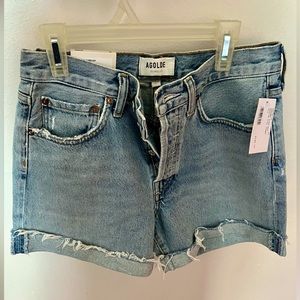 Agolde Parker Long denim shorts with cuff
